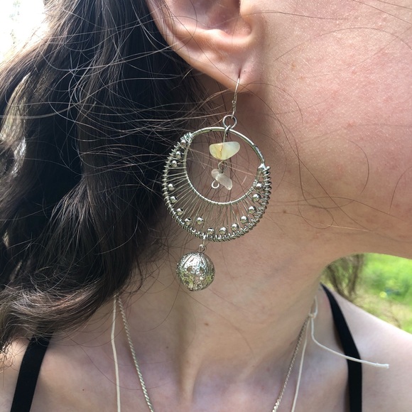 Beautiful upcycled silver hoops: Handmade by me - Picture 4 of 8